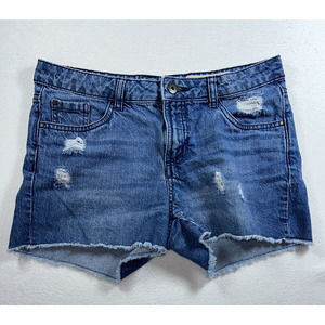 Esmara denim jean Shorts Womens Size US 34 M Rise Distressed raw hem slim fit